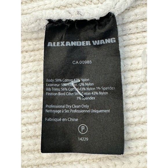 Alexander Wang Open Back Heavy Knit Sweater Women’s Size M Ivory Gold Rings - Picture 5 of 10